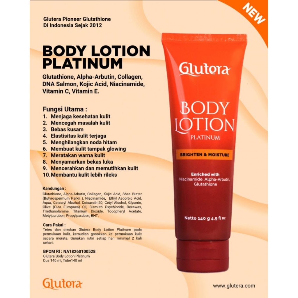 GLUTERA BIBIT PEMUTIH SERUM BADAN PEMUTIH PERMANEN BPOM
