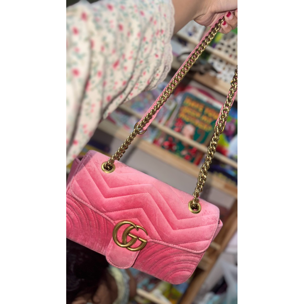 Gucci  Matelasse Velvet Marmont - Tas Second/Tas Preloved/Tas Branded Preloved