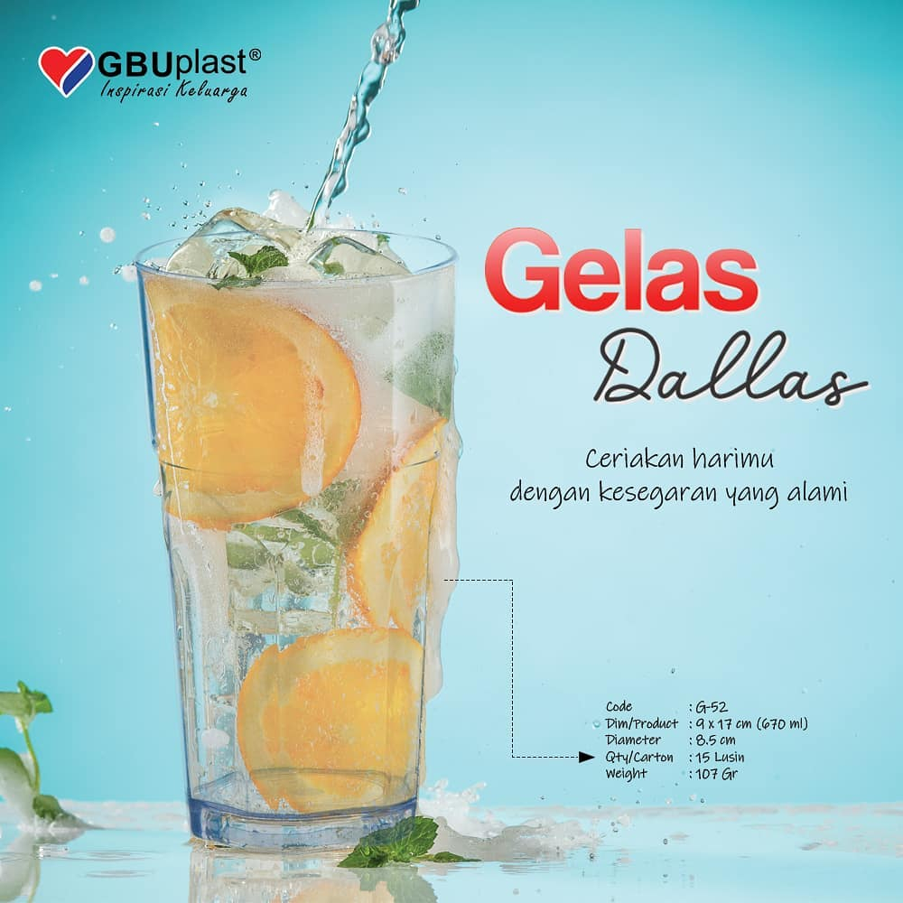 GELAS PLASTIK 670 ML GBU PLAST