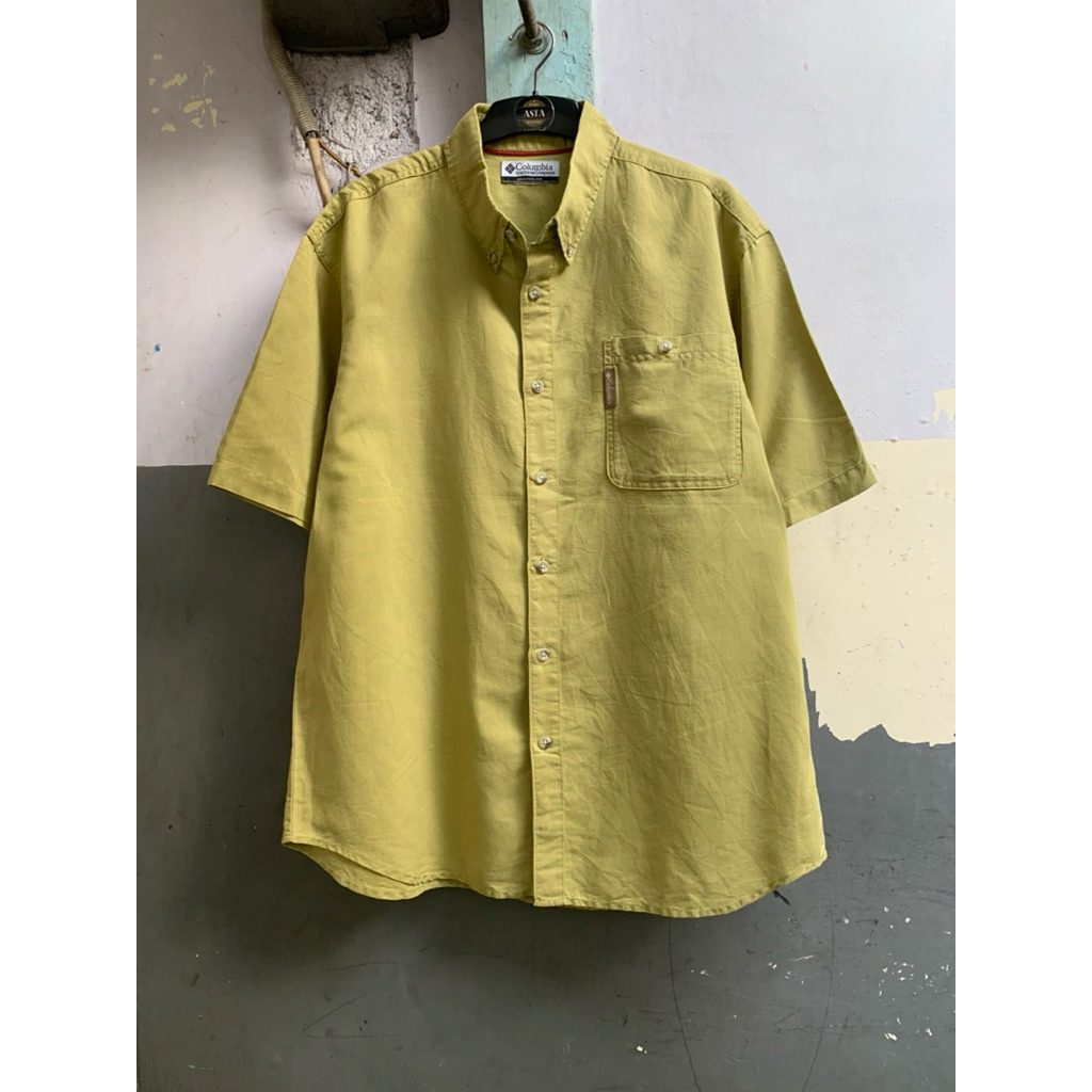 kemeja Columbia lengan pendek pria lengan panjang preloved