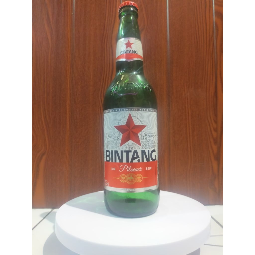 BOTOL KACA KOSONG BEKAS MINUMAN BIR BINTANG KAPASITAS 620ML ORIGINAL COCOK BUAT PAJANGAN DEKORASI KO