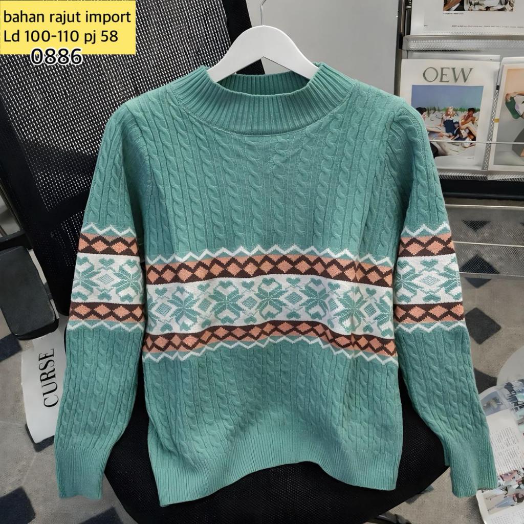 Blouse Rajut Lengan Panjang Import Atasan Wanita Blouse Rajut Import Atasan Rajut Lengan Panjang