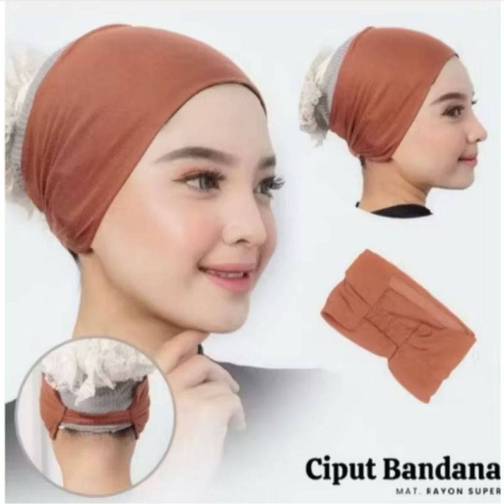 ciput bandana kaos karet belakang-ciput bando anti budek