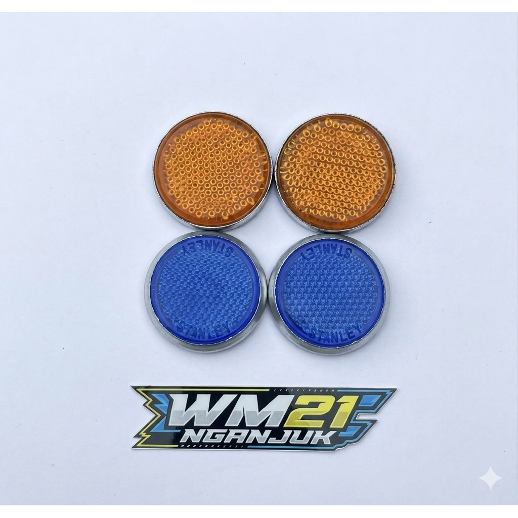 Mata Kucing Pangkon Lampu K5 Reflektor Bulat Universal Kuning Biru Stanley Variasi Modifikasi Motor 