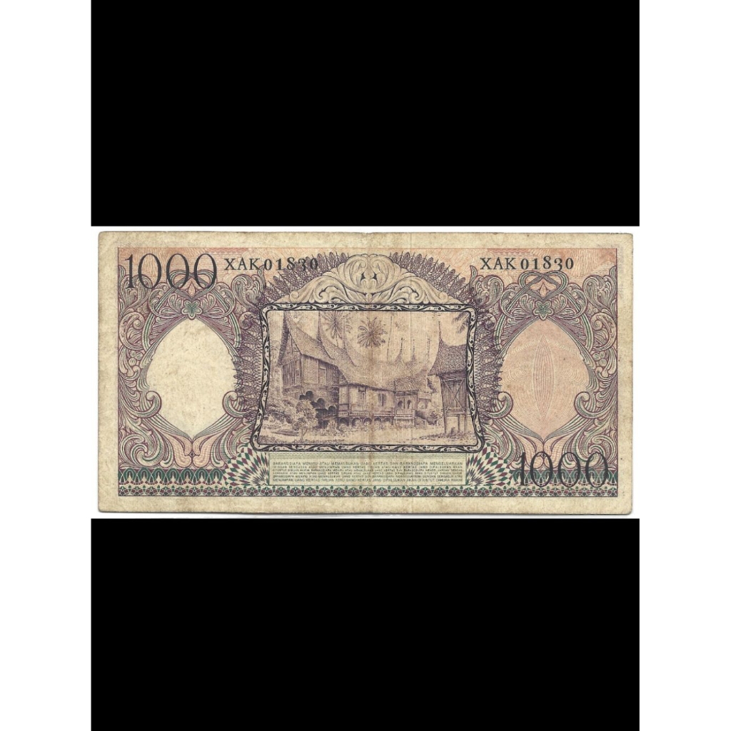 Uang Kuno 1000 Pekrja 1958 Seri x