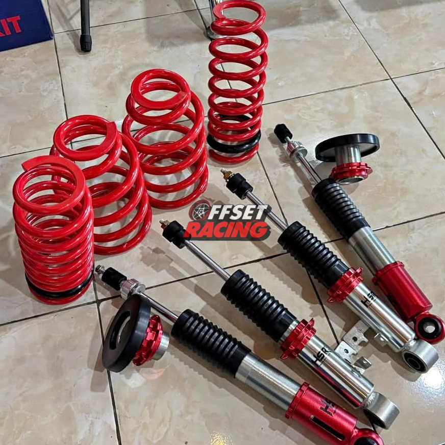 SUSPENSI ADJUSTABLE COILOVER HSR RED DEPAN BELAKANG PNP SUZUKI ERTIGA
