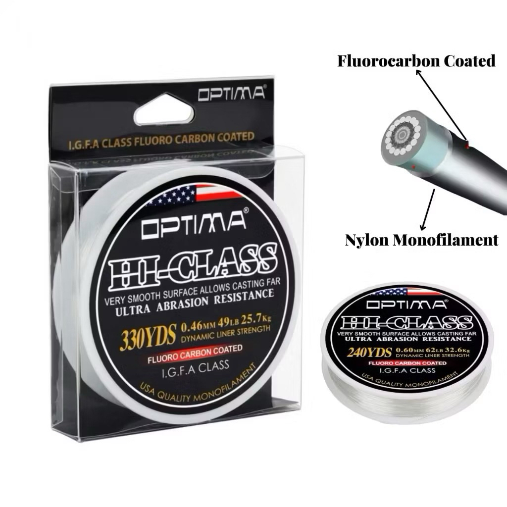 Senar Pancing Optima Hi Class New Fluorocarbon Coating