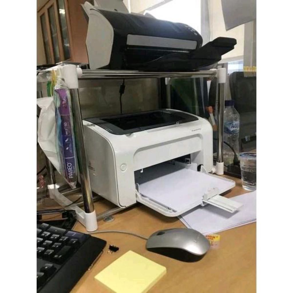 Rak Buku Besi Laptop Organizer Meja Printer susun Minimalis Kuat Kokoh