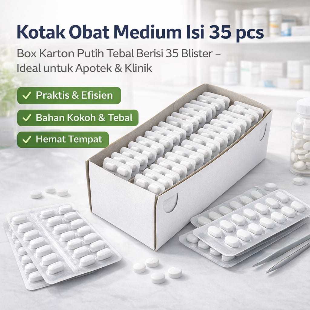 Paket Hemat 35 Kotak Obat Apotek Tempat Obat Apotek Puskesmas Klinik | Wadah Obat Kertas