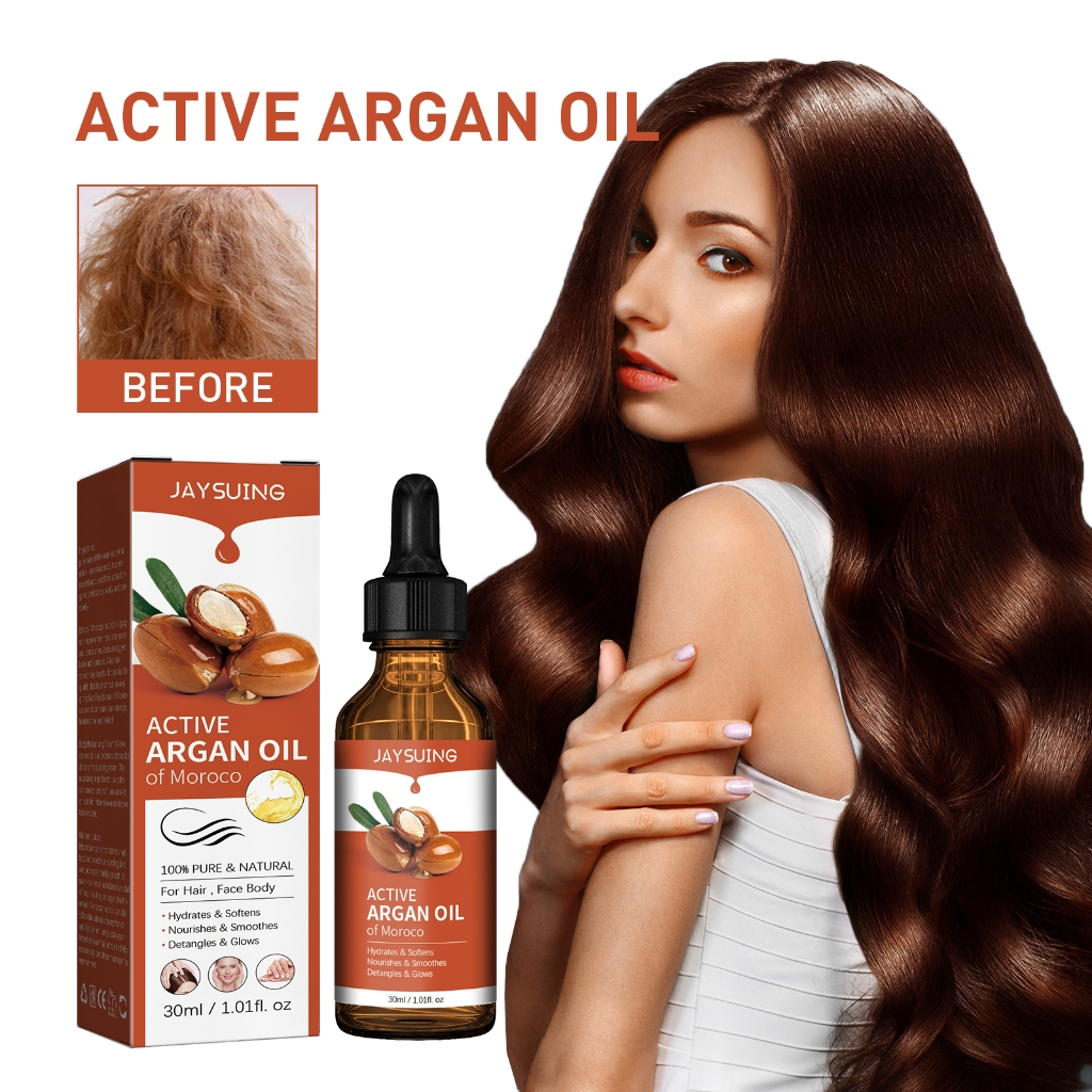Jaysuing Active Moroco Argan Oil 30ml  Argan Oil Minyak Rambut Pure Natural Argan Morocco Murni Carr