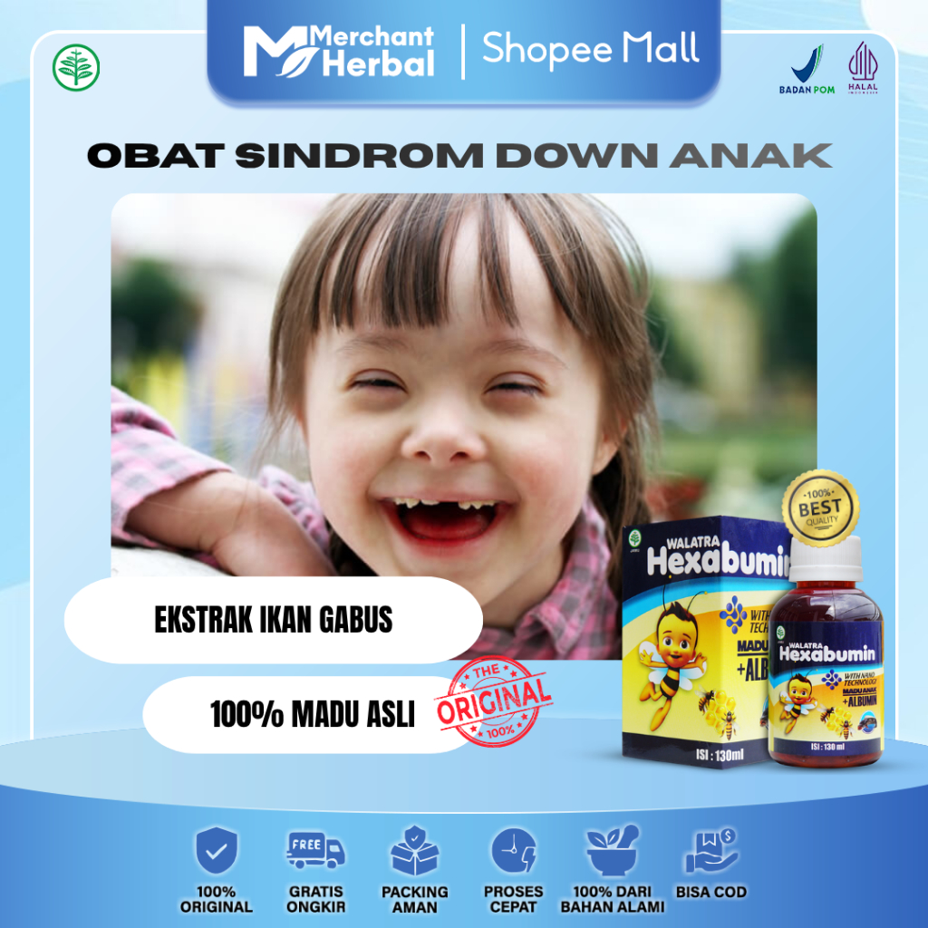 Obat Sindrom Anak, Sindrom Down, Obat Untuk Anak Autisme Walatra Hexabumin Madu & Albumin Asli