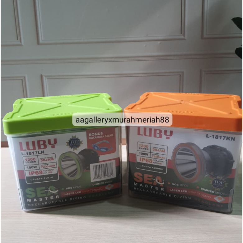 SENTER KEPALA SELAM LED 100W LUBY L-1817L / L-1817K - CAHAYA TERANG - TAHAN LAMA 30 JAM