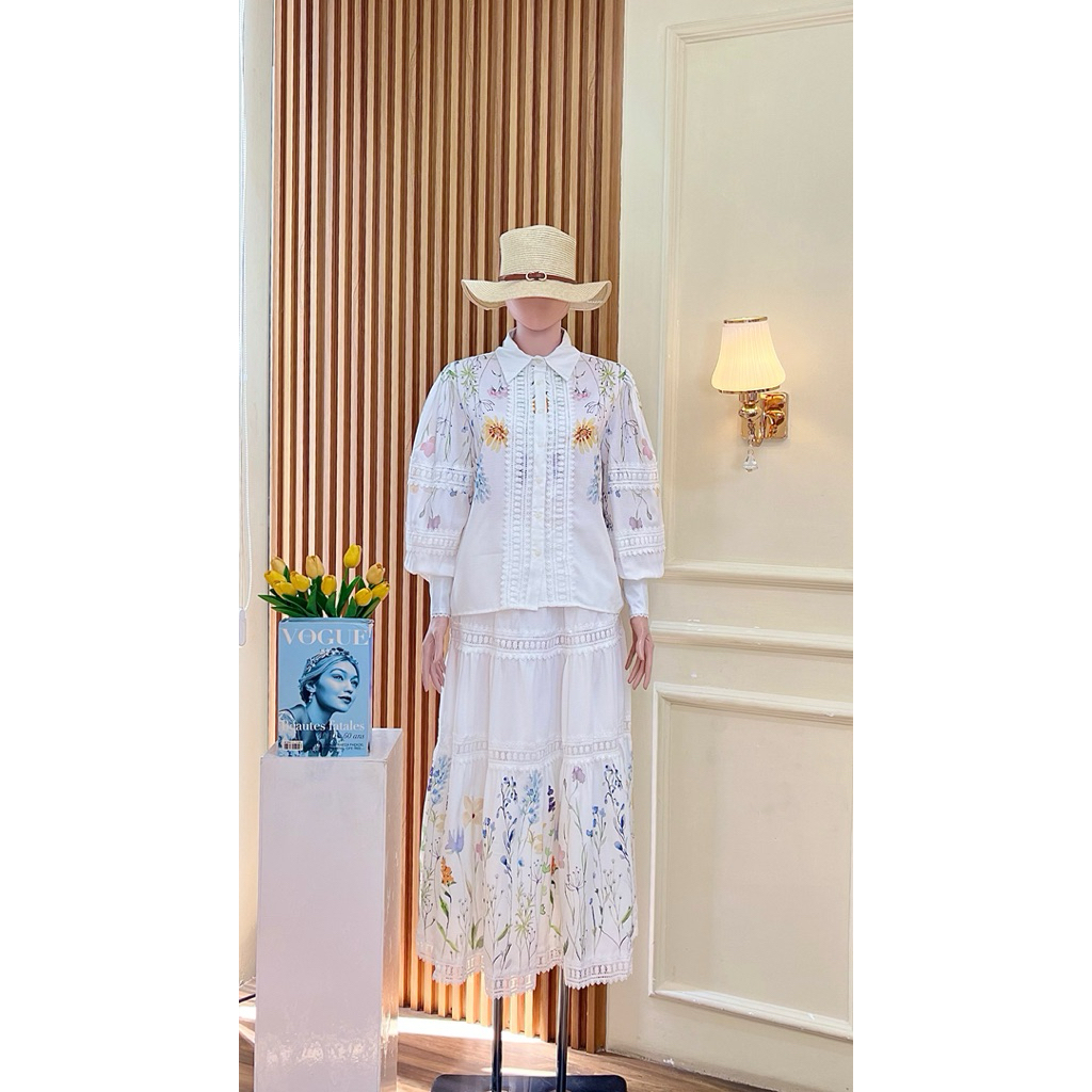 Oneset Cotton Full Motif Flower Premium Bangkok || Oneset motif flower || Oneset rok motif flower ||