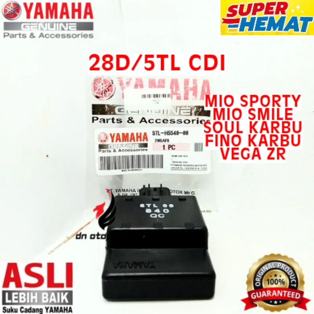 CDI ORIGINAL YAMAHA KODE 28D / 5TL, CDI MIO SPORTY, CDI MIO SMILE,  CDI SOUL KARBU, CDI FINO KARBU, 
