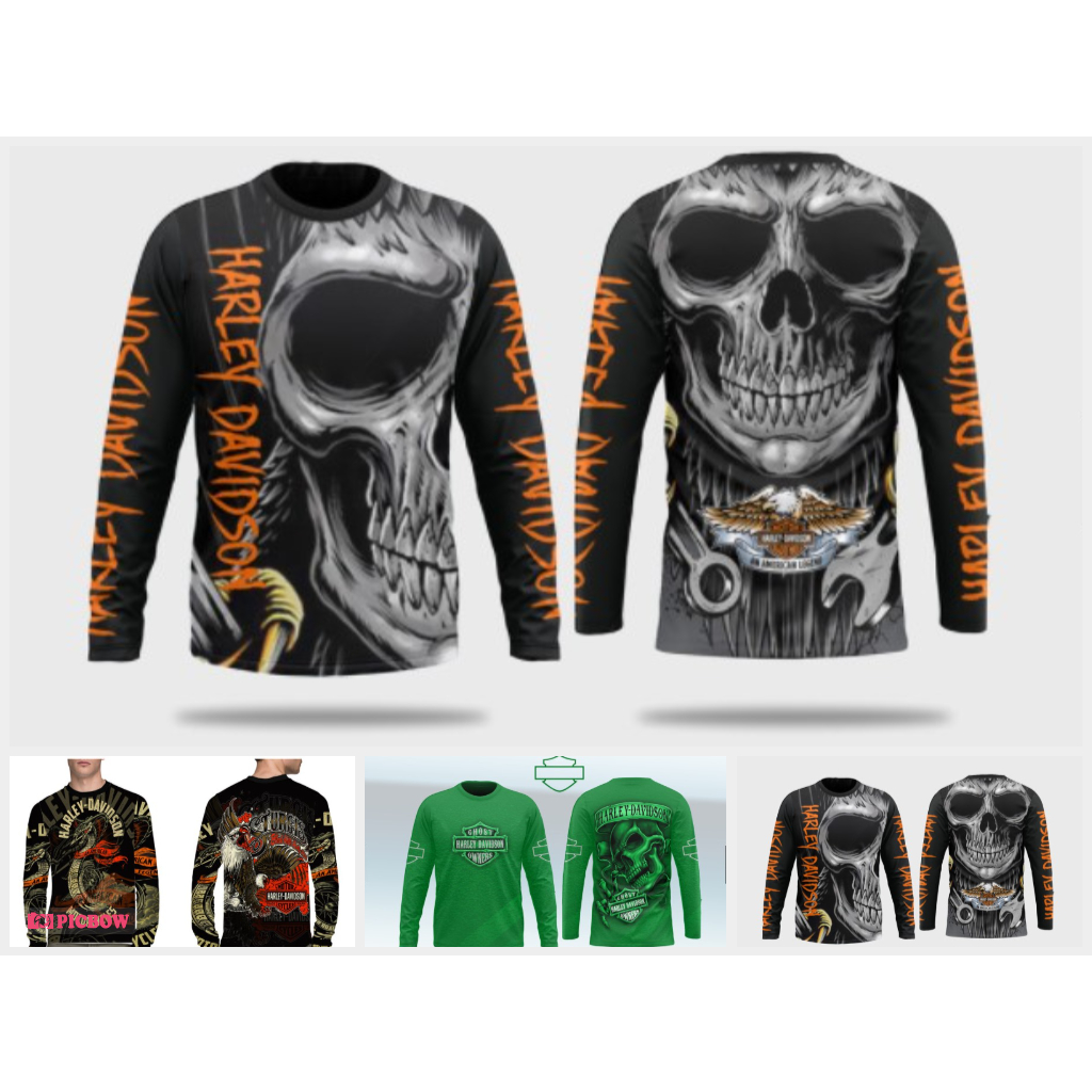 Jersey Motor HARLEY Lengan Panjang  Bahan JERSEY Premium
