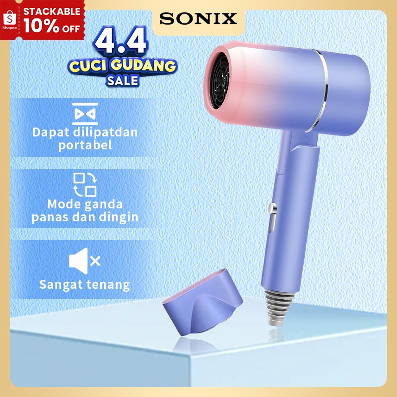 Sonix Hair Dryer SHD01  Pengering Rambut Negative Lon Foldable Travel Multi Function Quick Drying Po