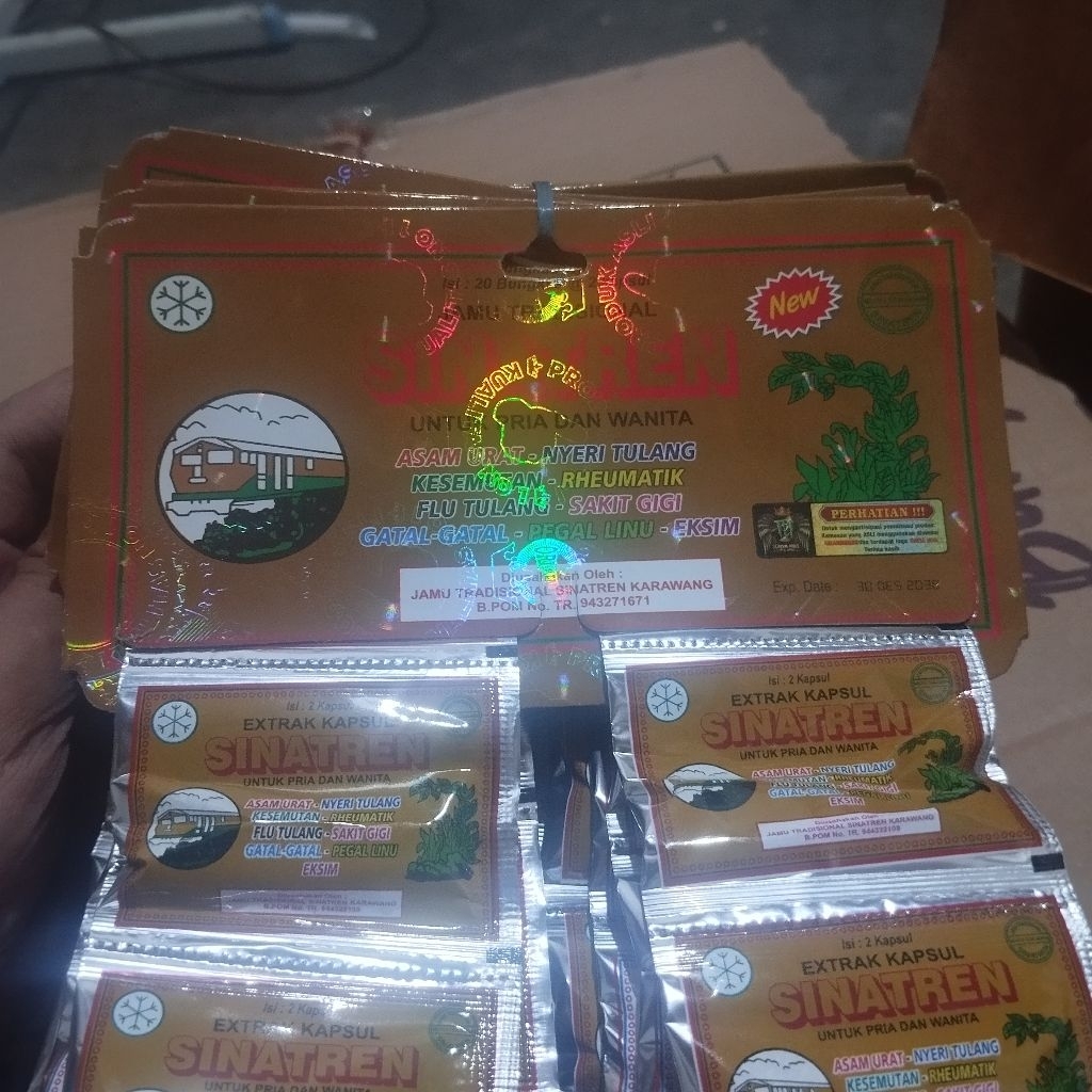 Kapsul Sinatren - Obat Asam Urat dan Pegal Linu 1 Hanger (20 Sachet)