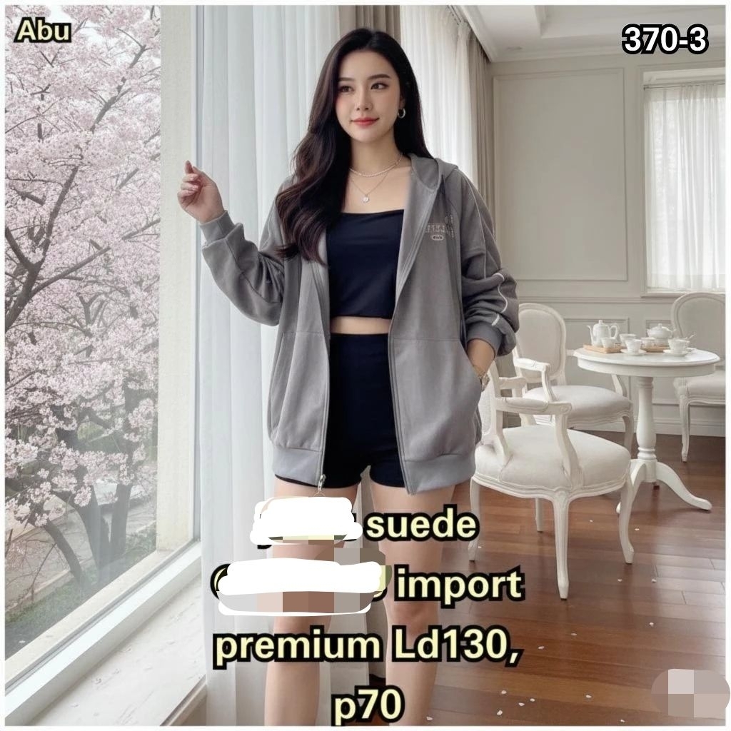 jaket suede hoodie jumbo premium