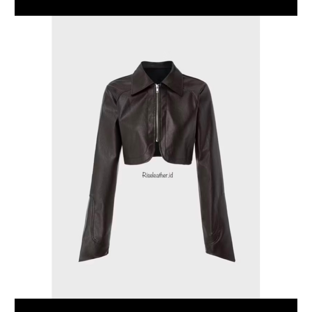 Riseleather DarkBrown Crop Jacket Leather
