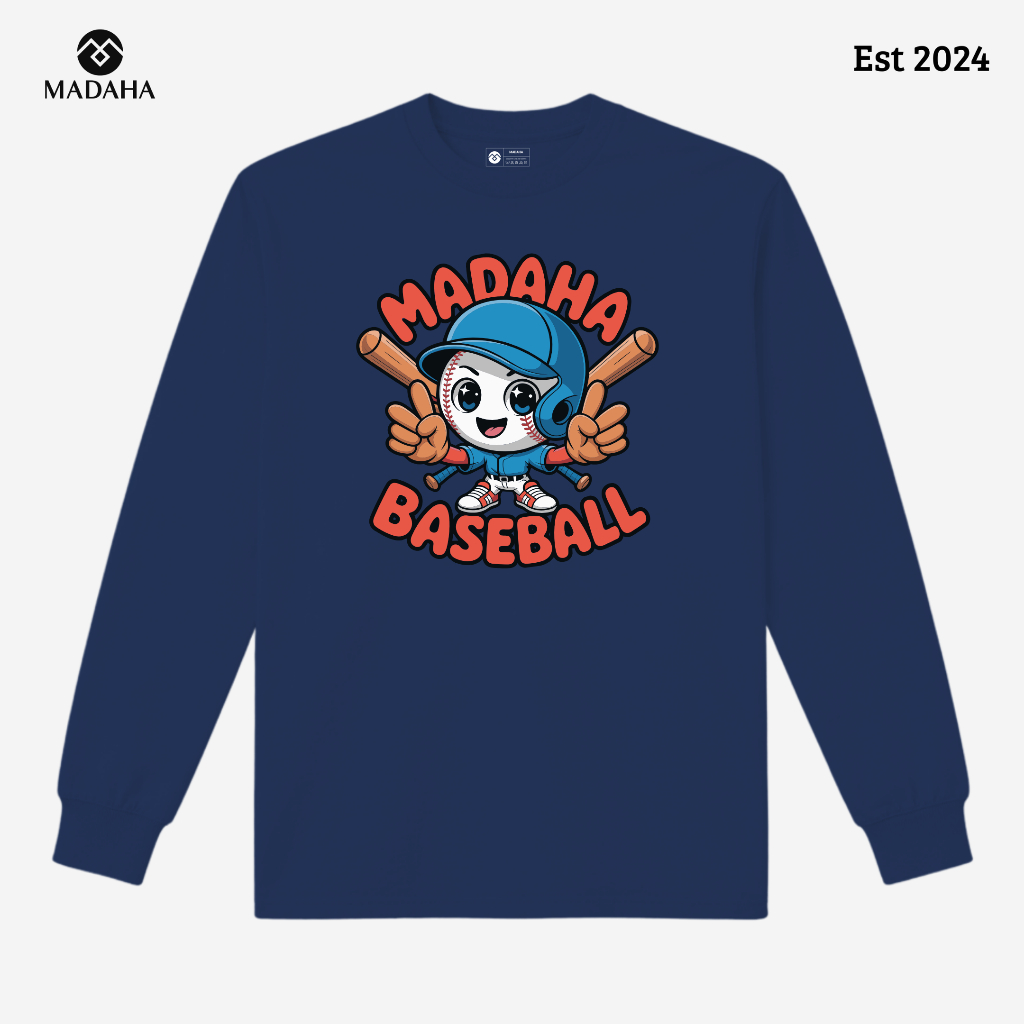 Madaha Kaos Baju Lengan Panjang Baseball Culture Worldwide