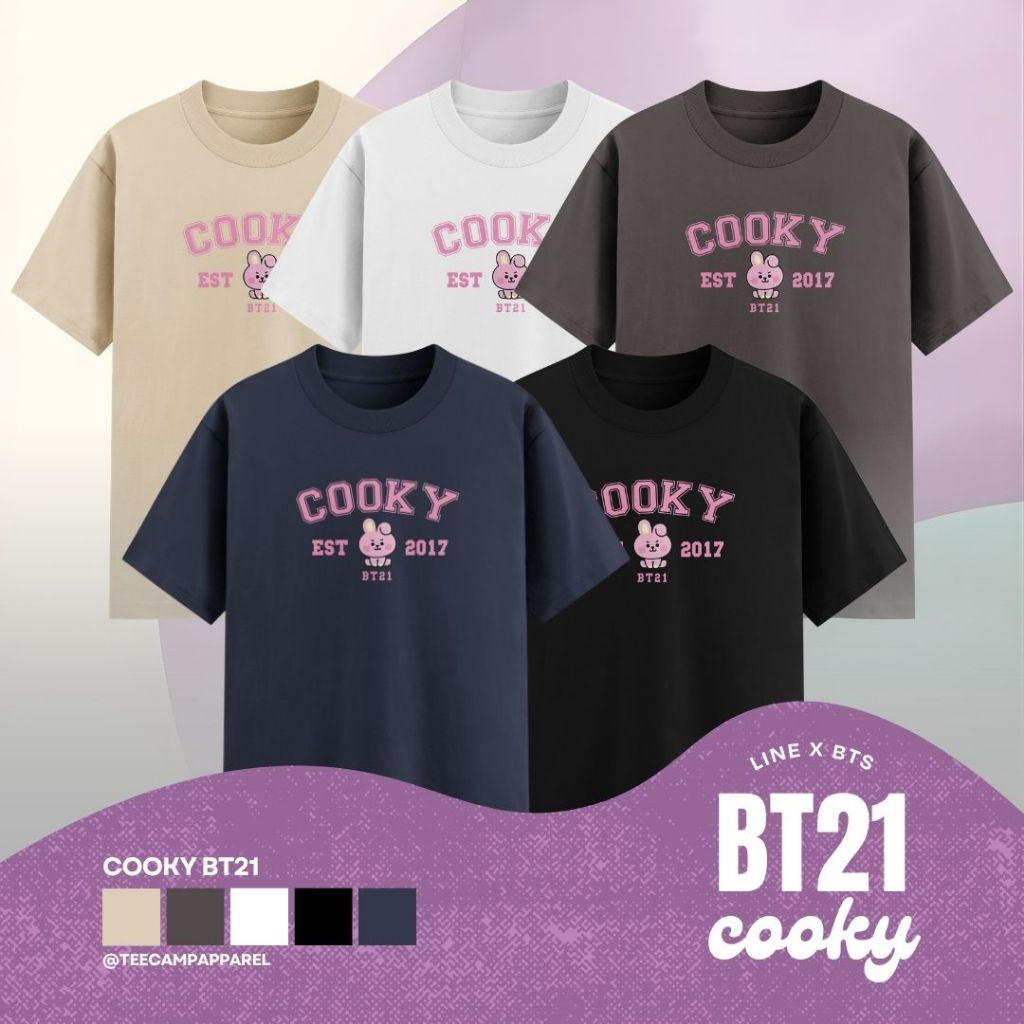 Kaos Cooky BT21 x LINE FRIENDS Cotton Combed 30s Premium - Baju Karakter BT21 Uniqlo Style Unisex