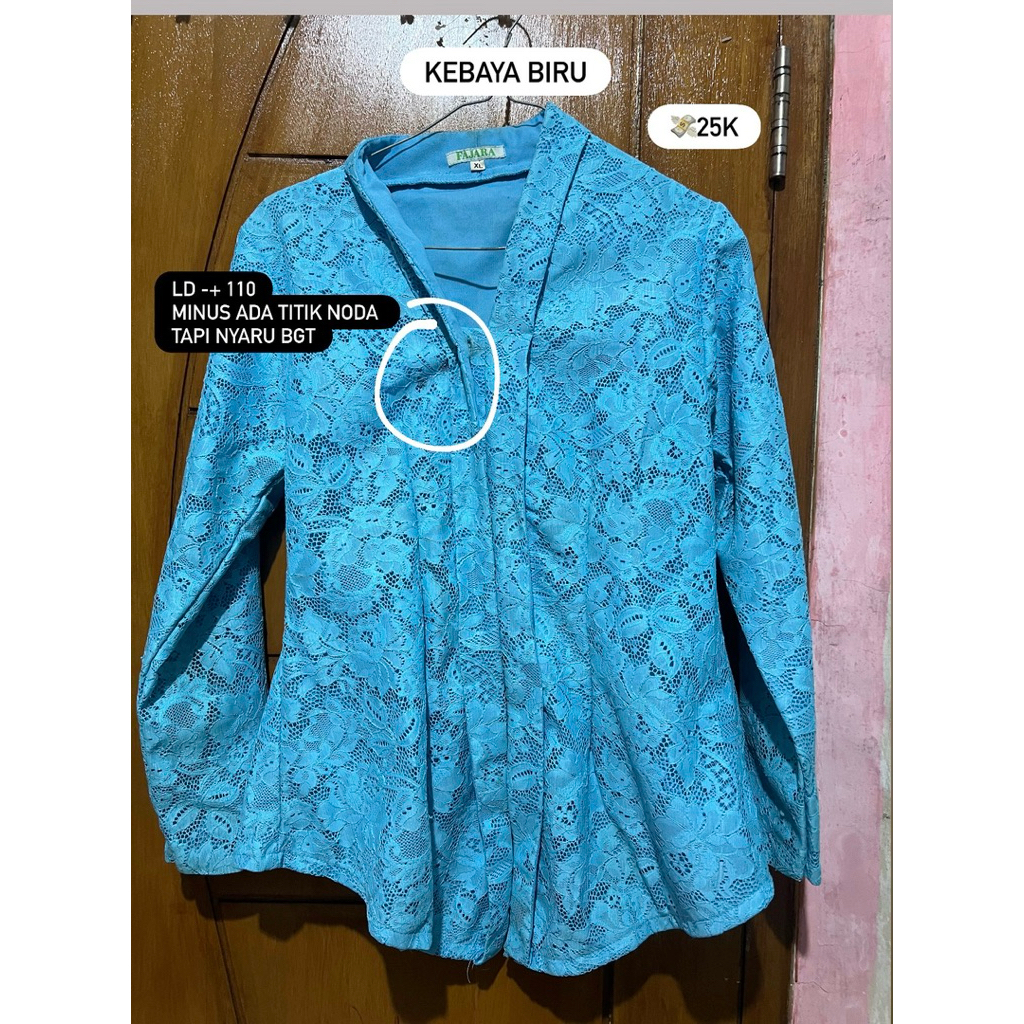KEBAYA MODERN BIRU MUDA PRELOVED