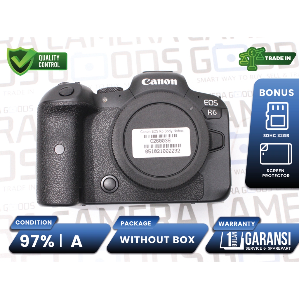 Kamera Canon EOS R6 Body Only Full Frame Digital Mirrorless Second Bekas Grade A - C260039