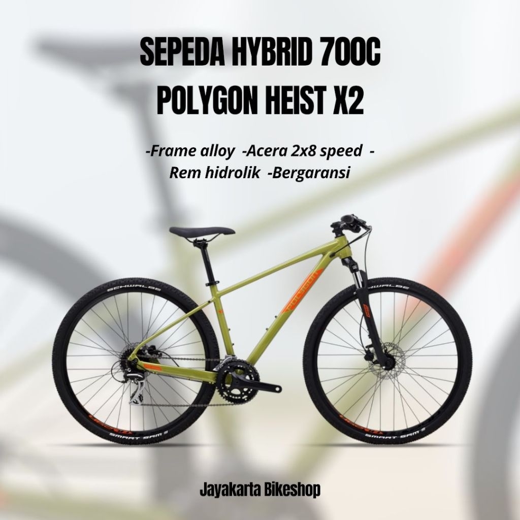 SEPEDA POLYGON HEIST X2 700C HYBRID BIKE DEWASA | SEPEDA COMMUTER MTB HYBRID RINGAN NYAMAN | ORIGINA