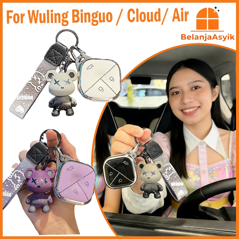 Cover Sarung Kunci Wuling Remote Control Key Cover TPU Case Sarung Buat Remote Mobil Wuling Air EV &