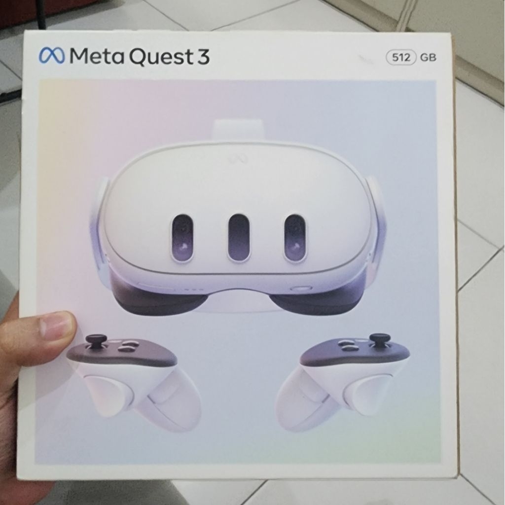 Meta Quest 3 512GB Fullset + BoboVR M3 Pro Head Strap B2 Battery + BoboVR C2 Pouch Mulus 95%