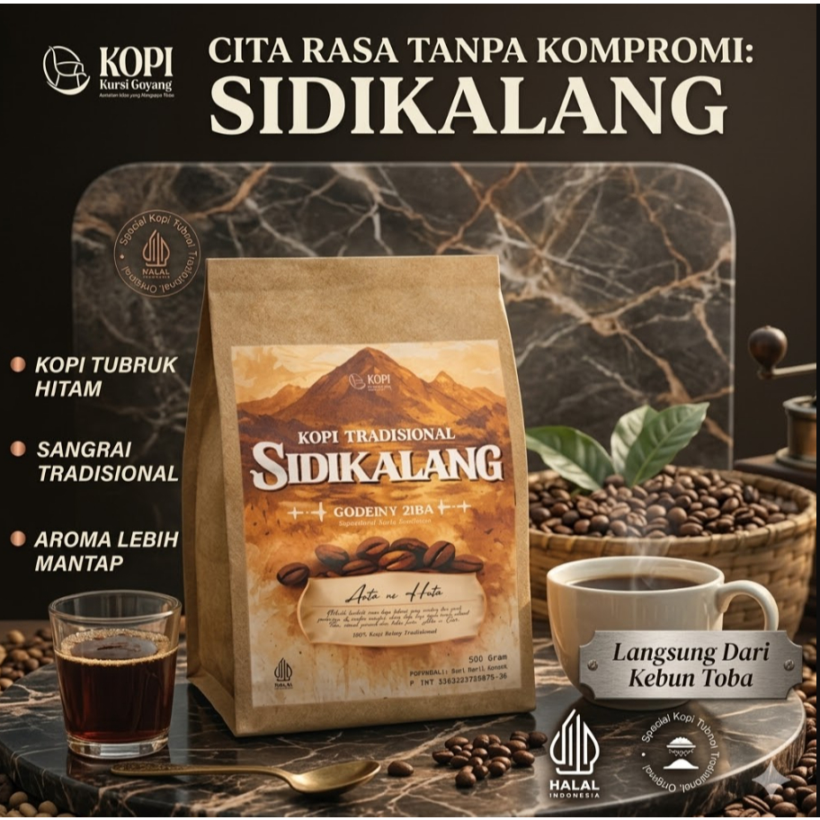 Kopi Sidikalang 525gr | Kopi Hitam Pahit | Khas Sumatra ASLI
