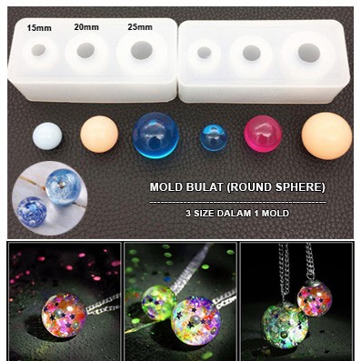 Cetakan Resin Bola Bulat Round Sphere Dome Mold Resin Cetakan Silikon