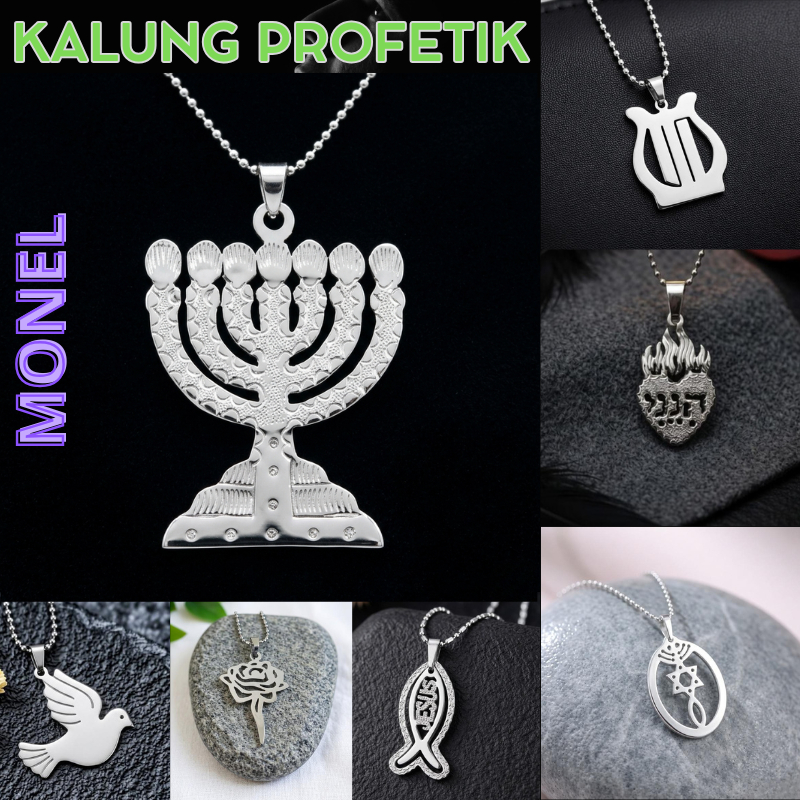 Kalung Profetik Monel Anti Karat Aksesoris Pria Wanita Christian Gift Kristen Mesianik Judaika Bahte