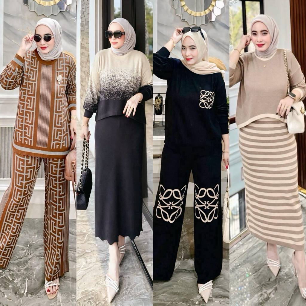 Set Knit Jumbo Import Premium S-XXL Setelan Knit Premium Jumbo