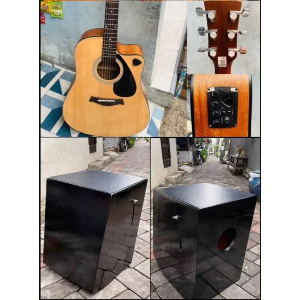 Gitar Cowboy + Cajun trapesium, Barang Second Seperti Baru