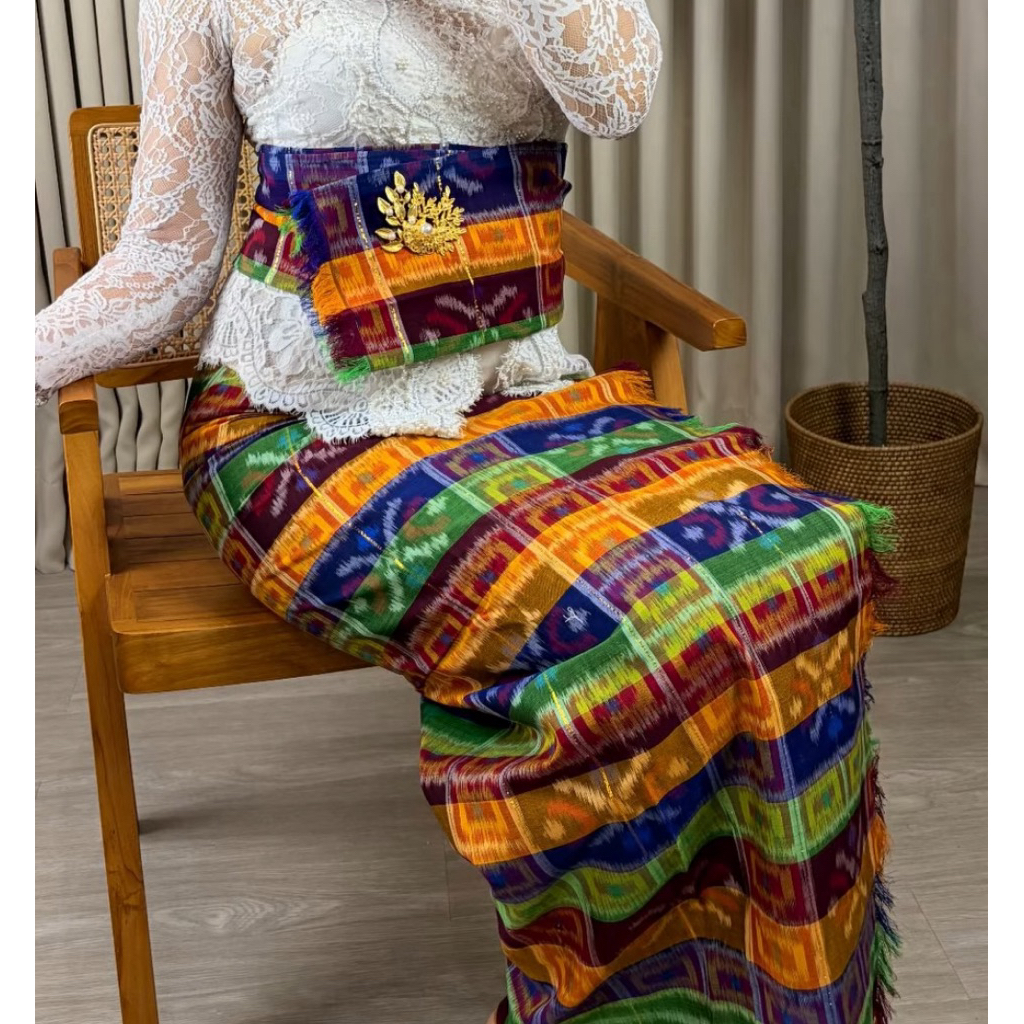 new kamen endek dobol gliter set selendang