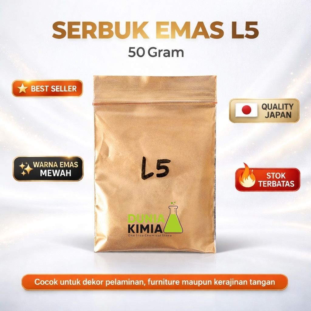 Serbuk Emas L5 L6 - Pale Gold - Rich Pale Gold - 50 gram - Bubuk Emas Dekorasi Pelaminan - Cat Dekor