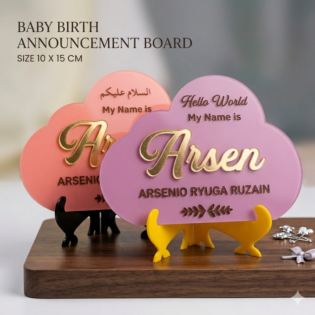 HOSPITAL BOARD  PAPAN NAMA BAYI AKRILIK NEWBORN