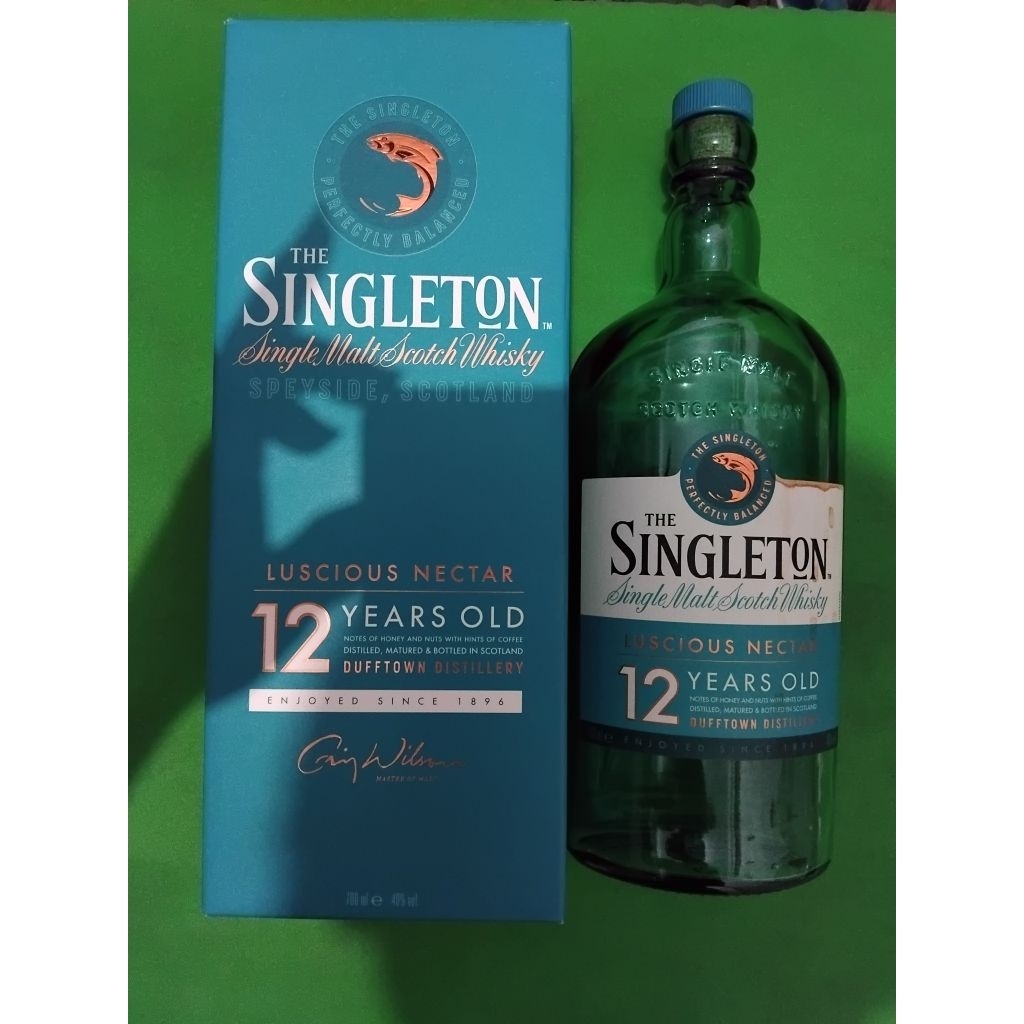 jual botol bekas singleton 12 Y.O luscious nectar -700ml (lengkap dengan box)