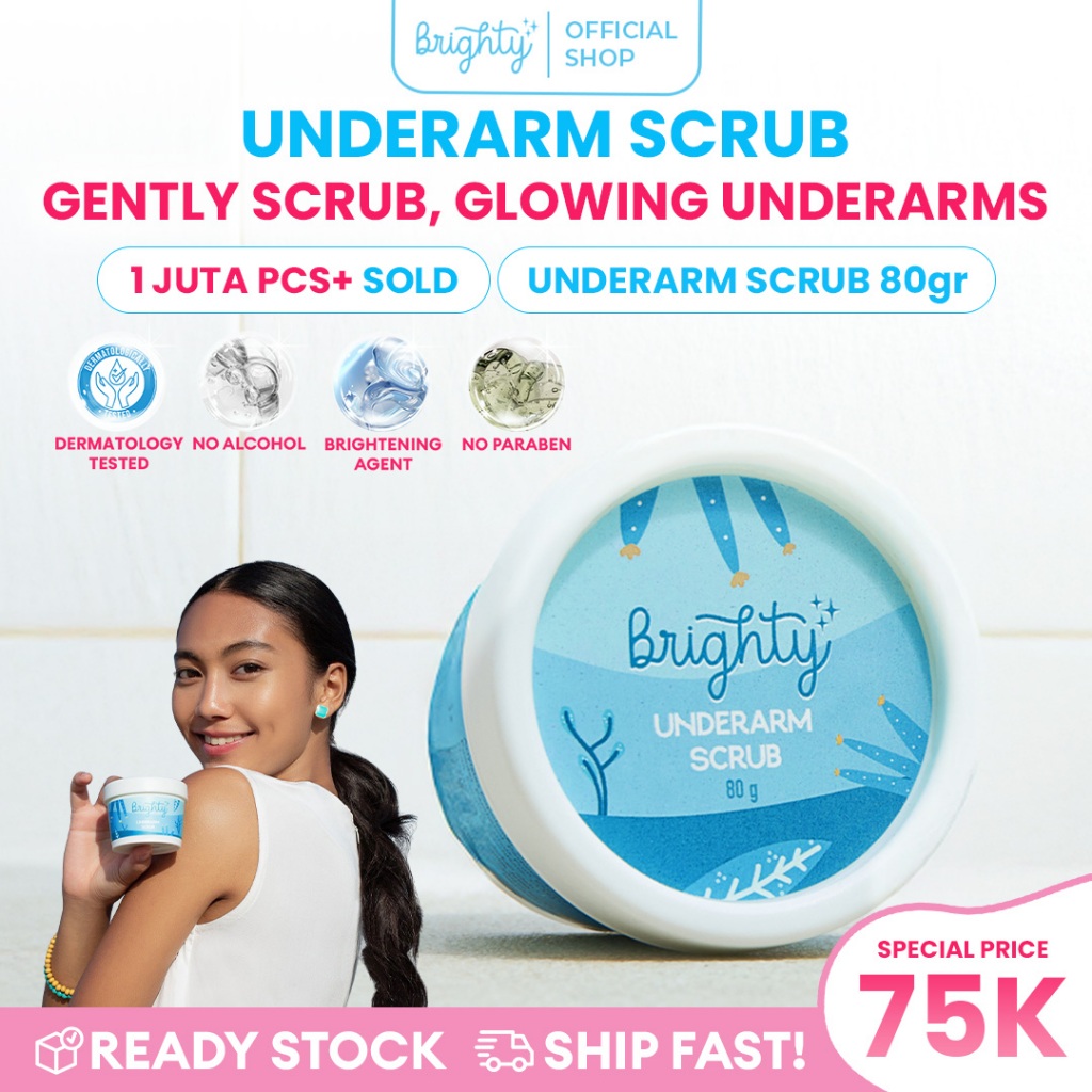 Brighty Glowing Underarm Scrub Microscrub Pemutih Kulit Gelap Pencerah Leher