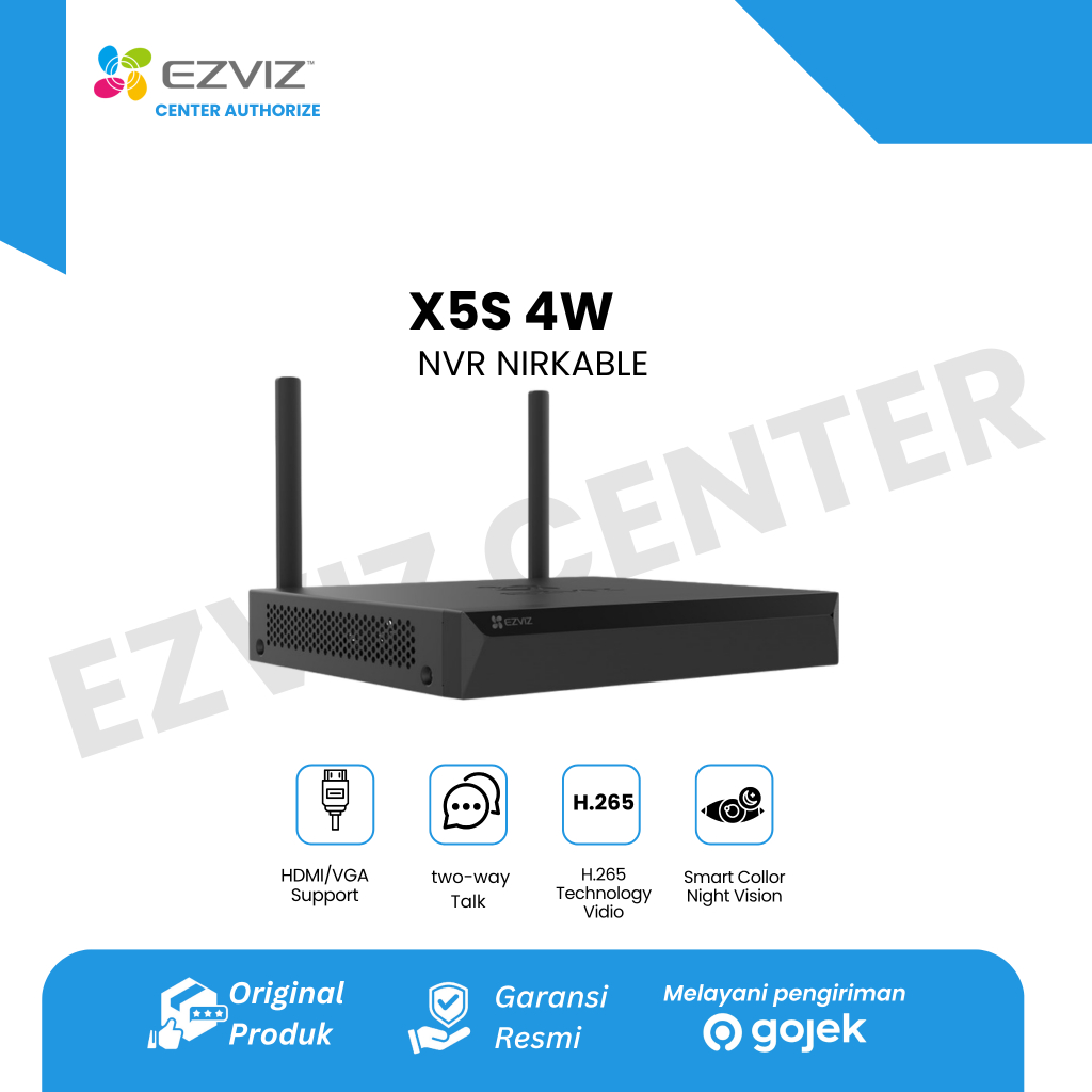 NVR Ezviz X5S-4W NVR nirkabel X5S NVR nirkabel dengan Output HDMI & VGA