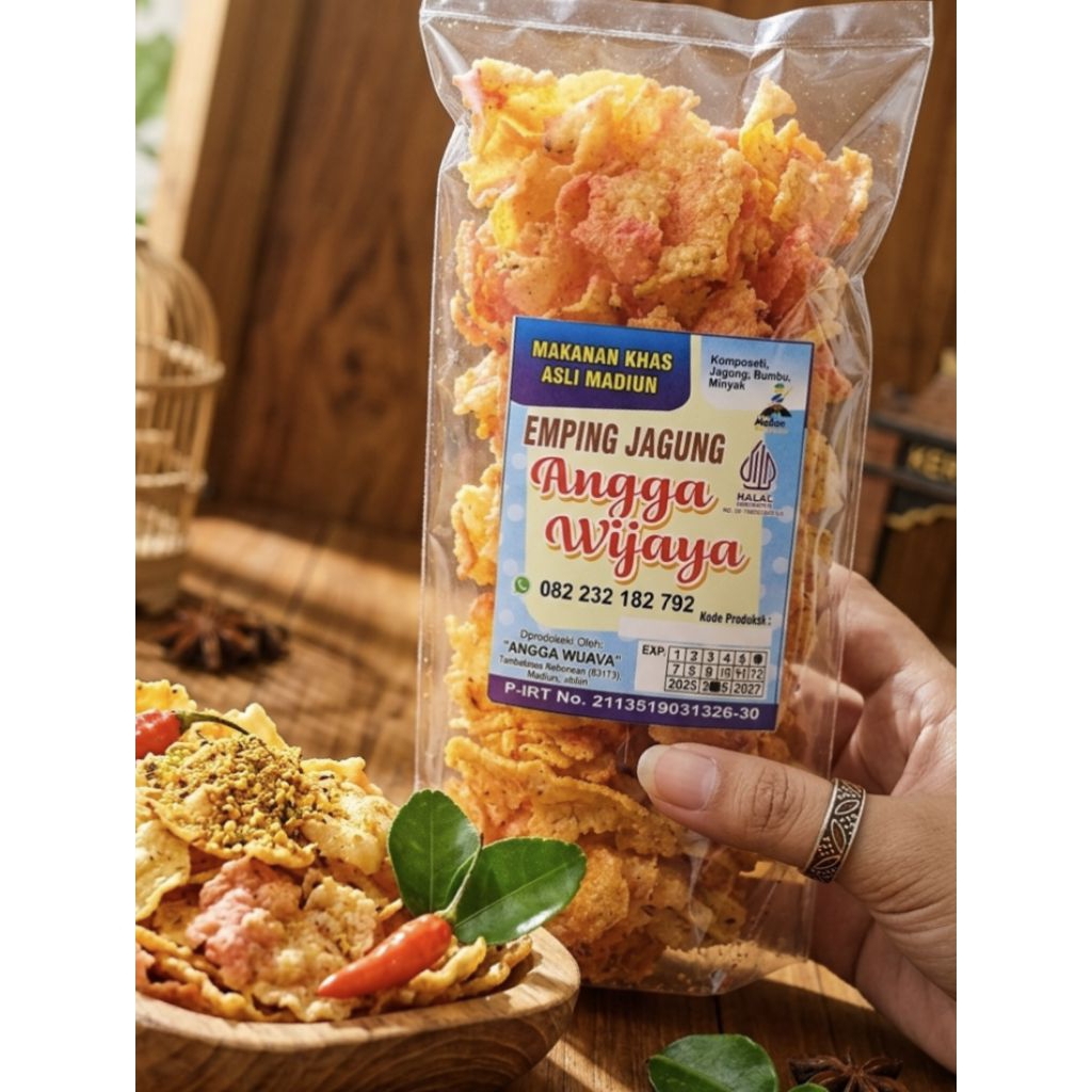 Emping Jagung Angga Wijaya, Emping Jagung Original, Emping Jagung Balado, Makanan Khas Asli Madiun