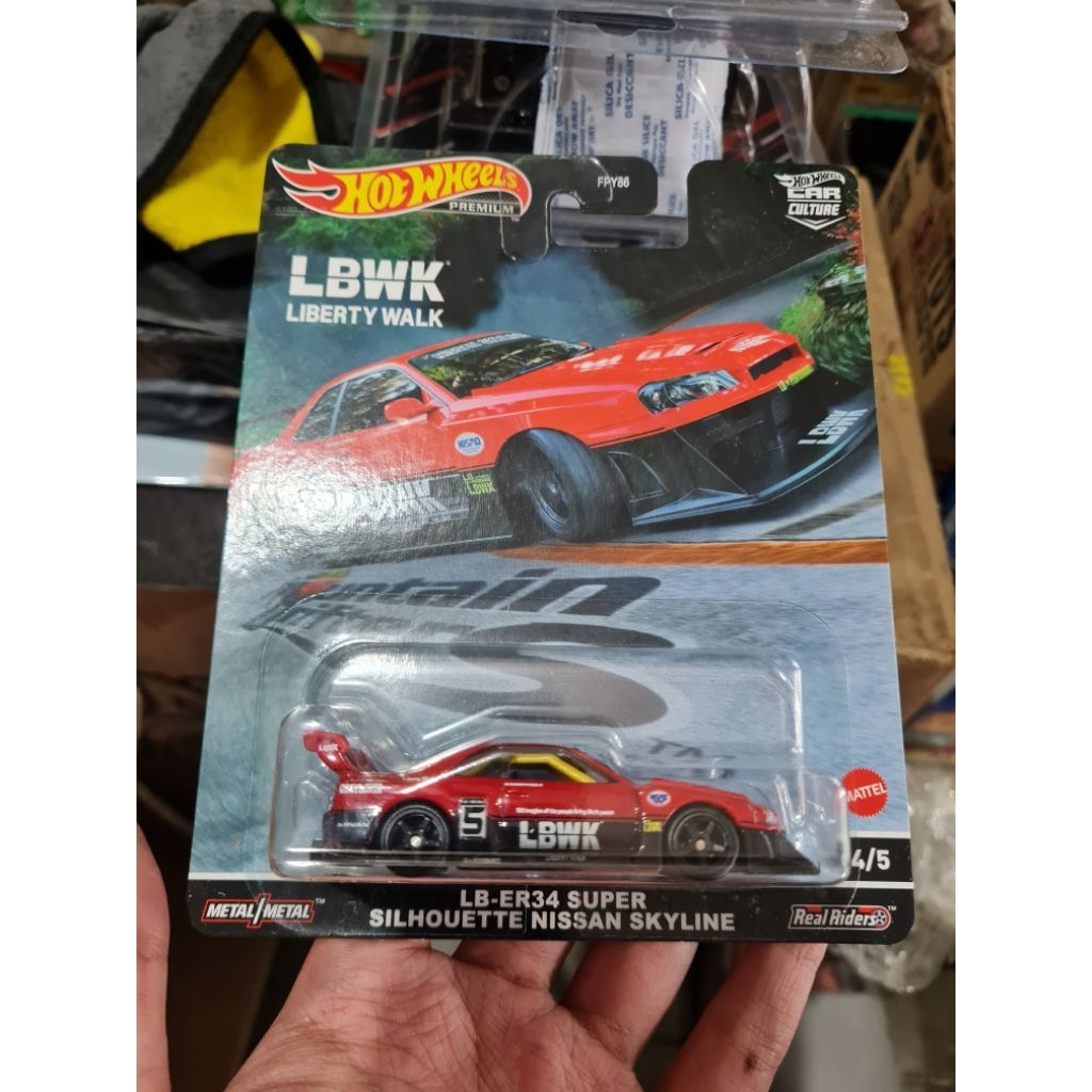 hot wheels hotwheels LB Er34 Super Silhouette Nissan Skyline R34 LBWK Mountain drifters merah/red Fr