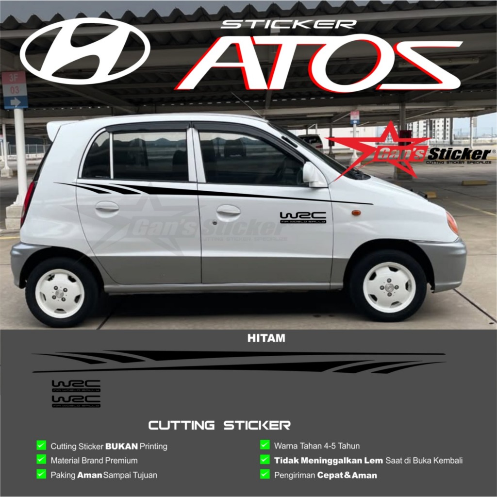 (Bisa COD) Sticker Cutting Hyundai Atoz - Aksesoris Sticker Body Mobil Minimalis Presisi & Stylish