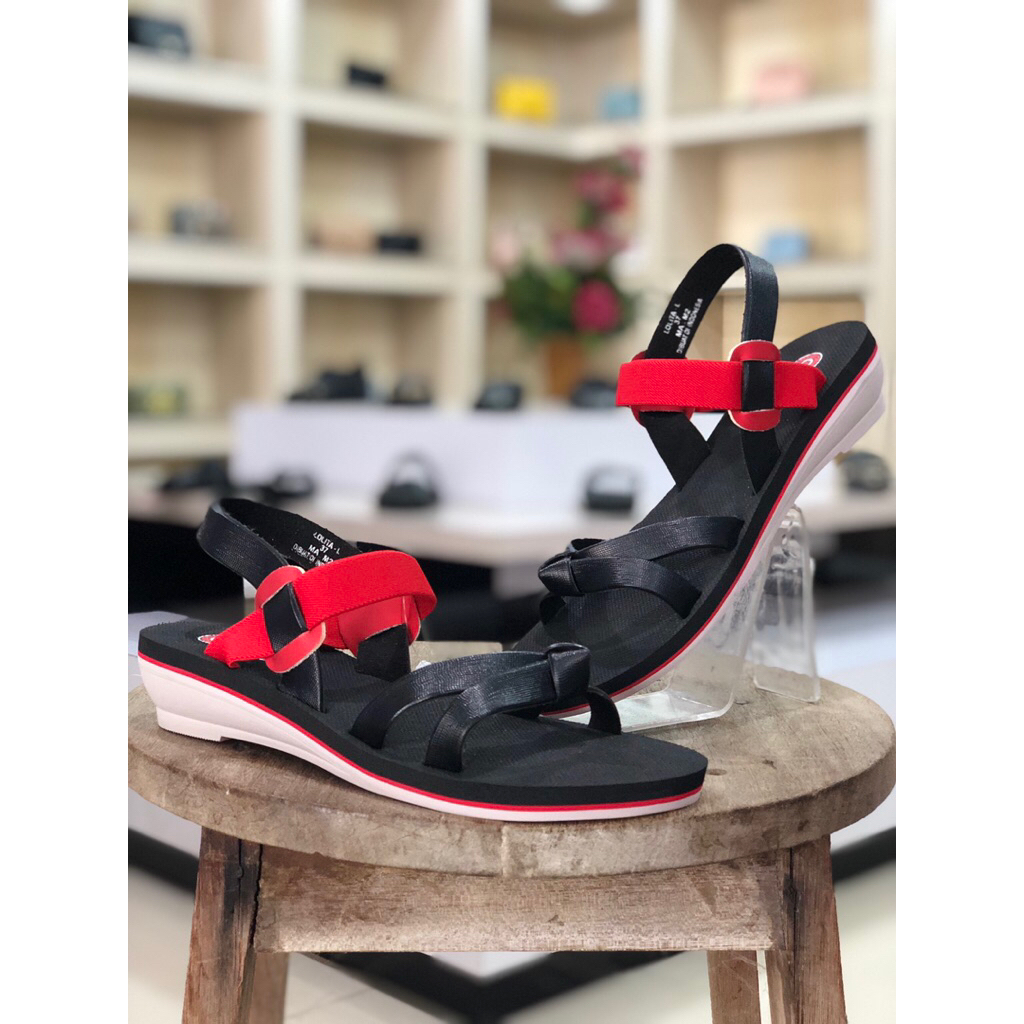 sandal cewe dewasa CARVIL / Lolita L / black.red