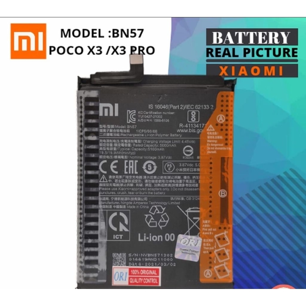 BN-57 Baterai POCO X3 POCO X3 PRO  POCO X3 NFC Battery BN57