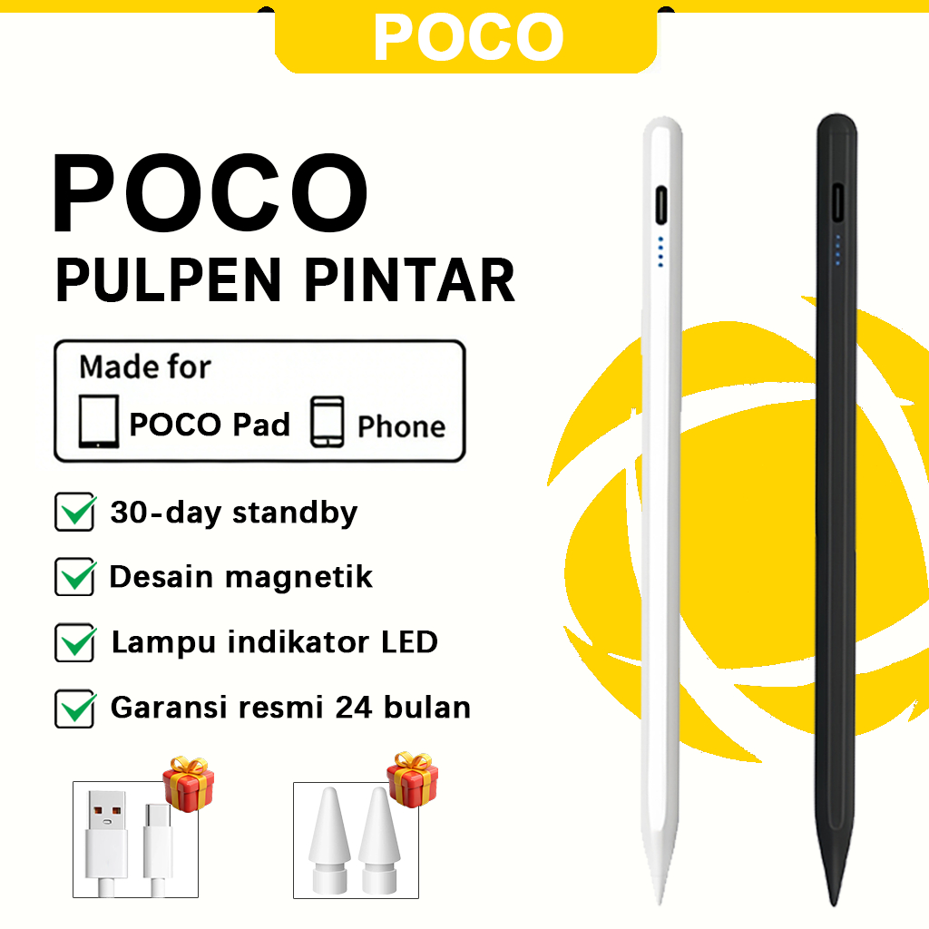 Stylus pen for POCO Pad 5G/Pad X1/Pad M1/Focus Pen POCO Tablet Multifungsi. Alat menggambar dan melu