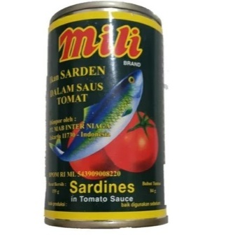 SARDEN MILI KALENG KECIL, KEMASAN SEKALI SANTAP BERAT 85 GR