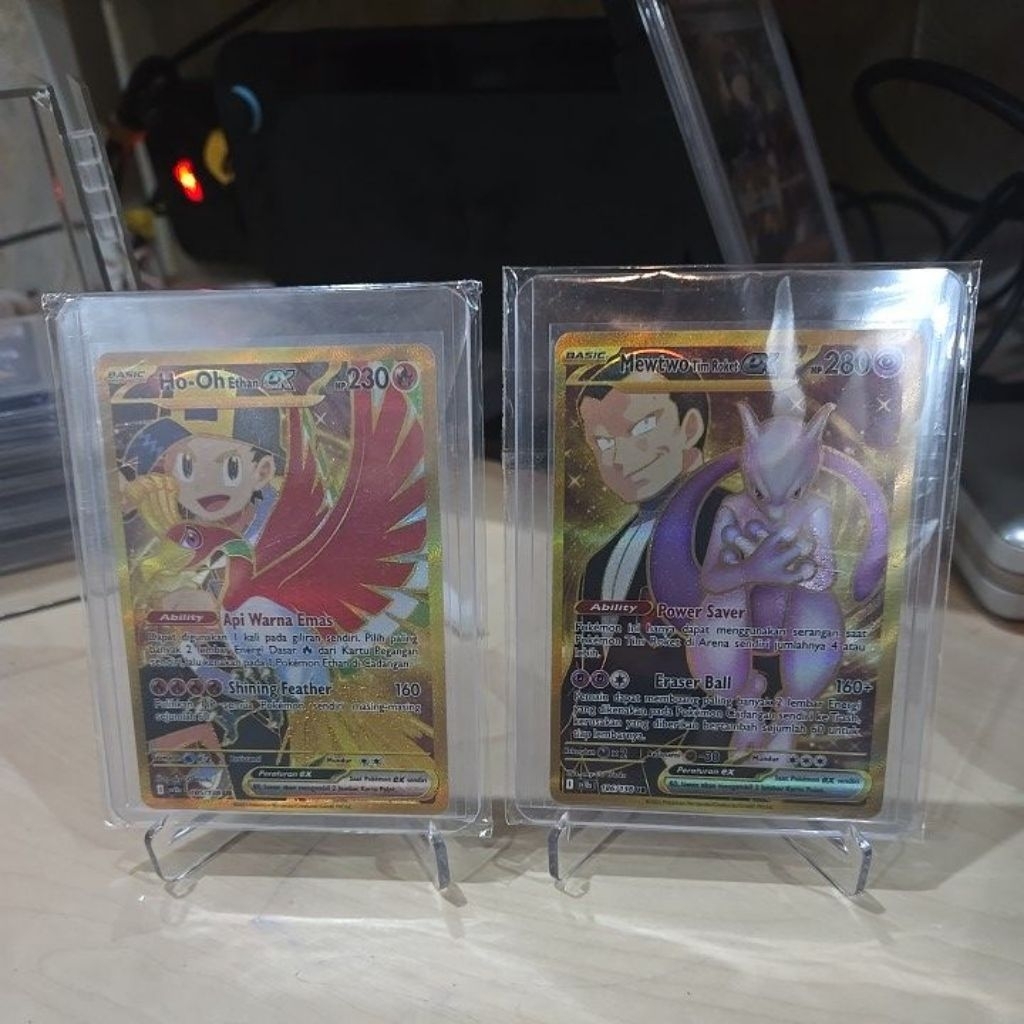 Mewtwo Tim Roket UR dan Ho-Oh Ethan UR (Kehadiran Juara Indonesia) Pokemon TCG Indo