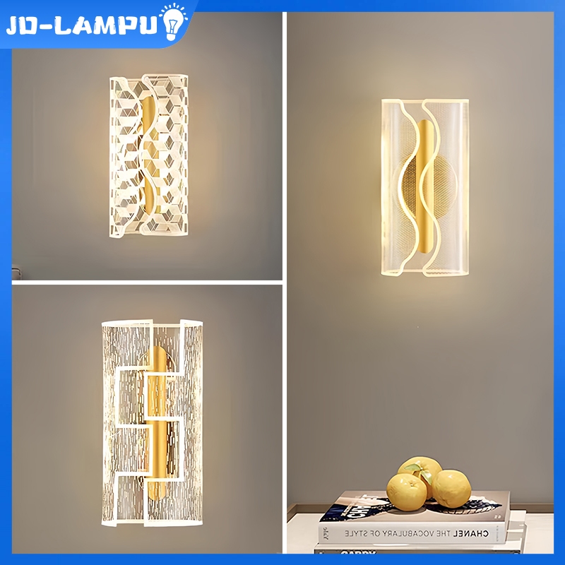 Lampu Dinding 3 Warna LED Besi 24cm Lampu Hias Ruang Tamu Lampu Dinding Cantik Lampu Dinding Estetik